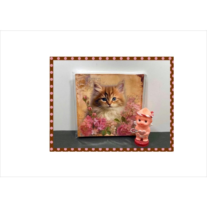 画像1: フラワーキャット＊正方形＊ペーパーセット＊柄違い40枚＊オリジナル