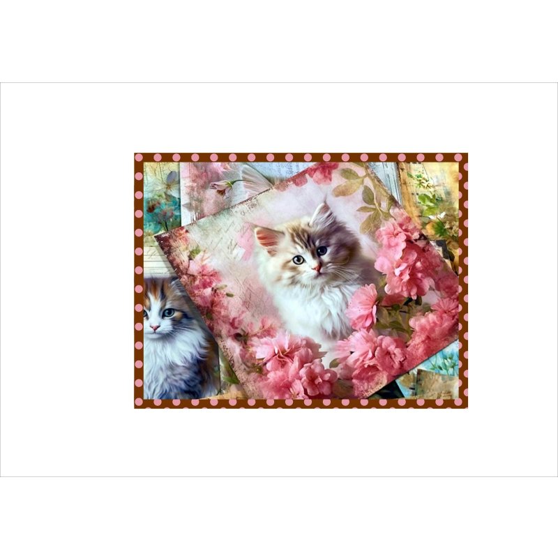 画像3: フラワーキャット＊正方形＊ペーパーセット＊柄違い40枚＊オリジナル