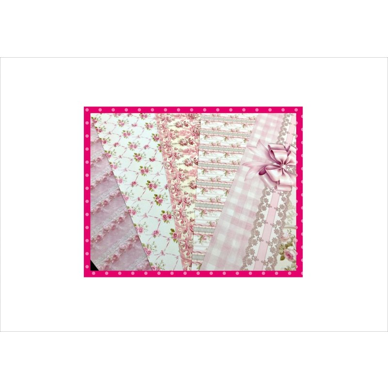 画像1: 薔薇レース＊コラージュペーパー＊柄違い5枚＊オリジナル
