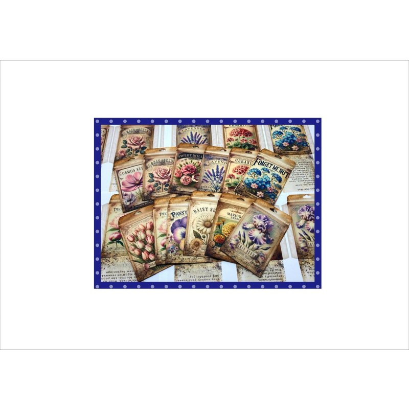 画像9: 花の種の袋＊デイジー＊自分で作る♪＊12柄＊素材セット＊ オリジナル