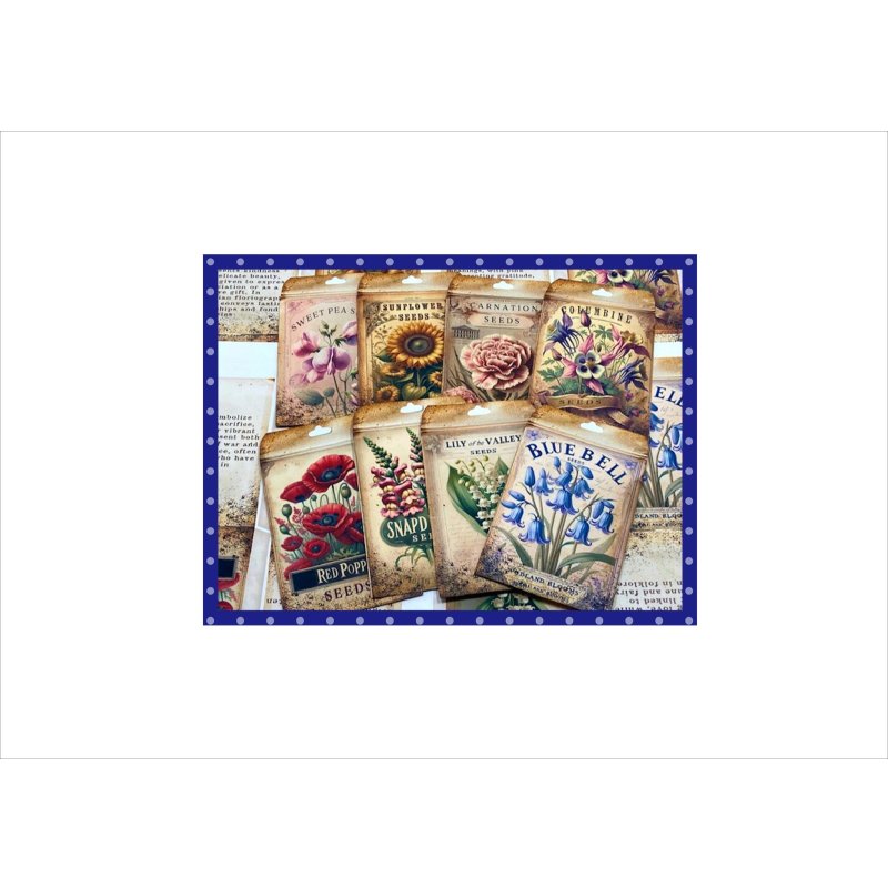 画像8: 花の種の袋＊大＊ひまわり＊自分で作る♪＊8柄＊素材セット＊ オリジナル