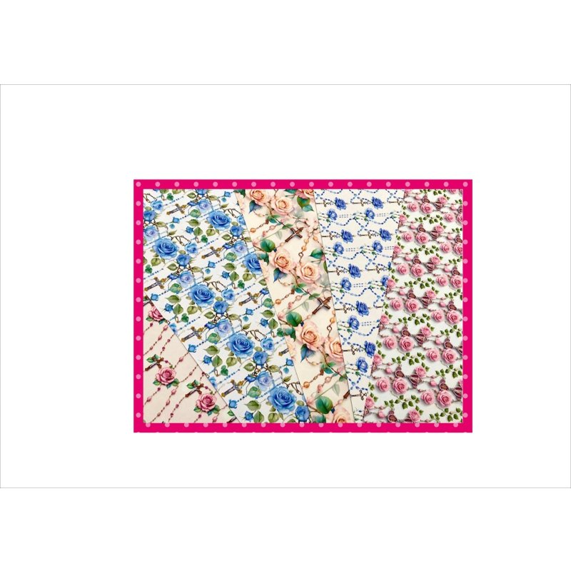 画像1: ロザリオ＊コラージュペーパー＊柄違い5枚＊オリジナル