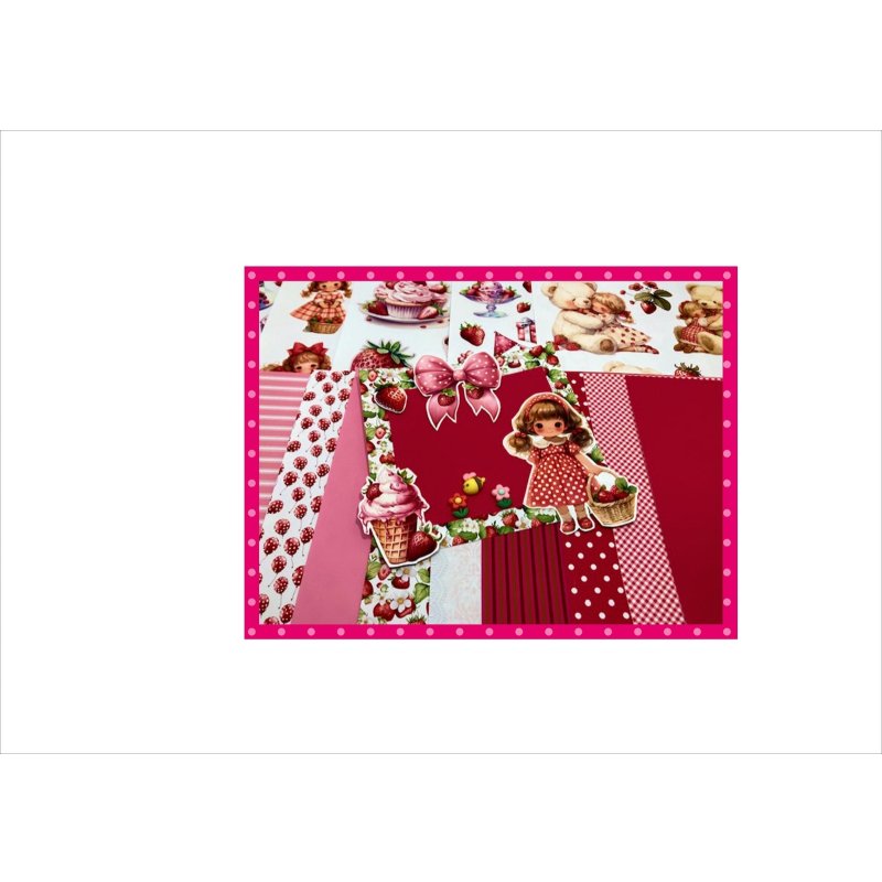 画像11: カードを作ろう♪苺のペーパーセット*素材セット*スポンジ付き両面テープ付き* オリジナル