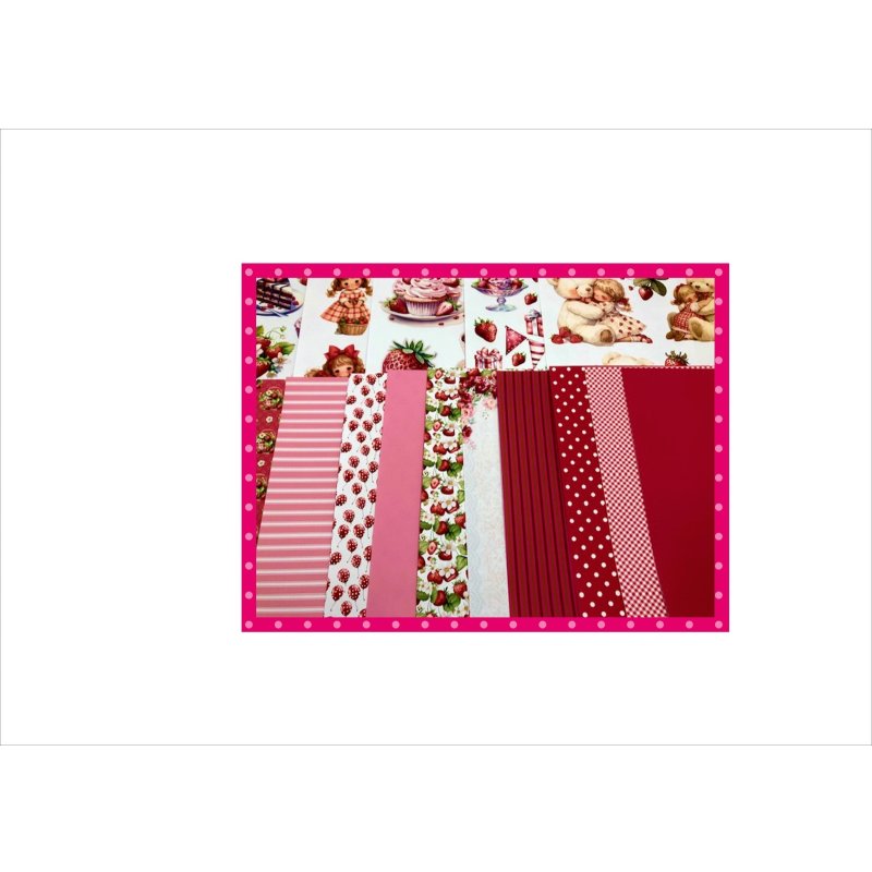 画像10: カードを作ろう♪苺のペーパーセット*素材セット*スポンジ付き両面テープ付き* オリジナル