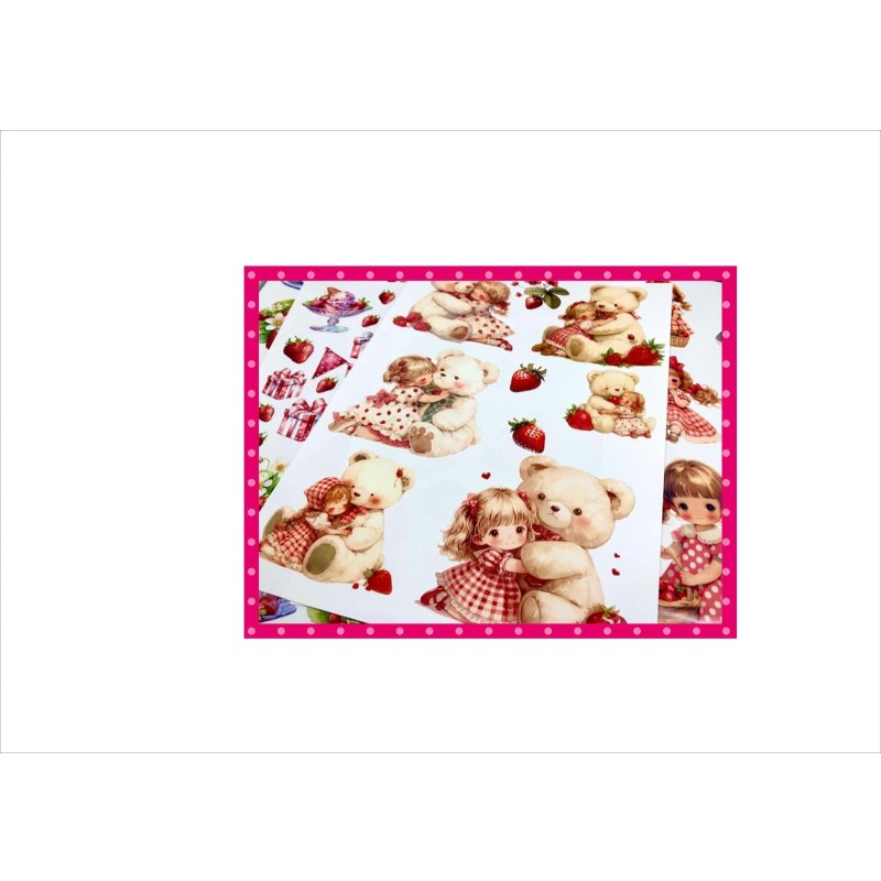 画像6: カードを作ろう♪苺のペーパーセット*素材セット*スポンジ付き両面テープ付き* オリジナル