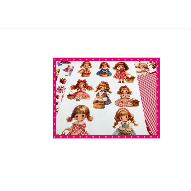 画像5: カードを作ろう♪苺のペーパーセット*素材セット*スポンジ付き両面テープ付き* オリジナル