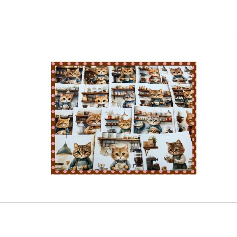 画像3: ネコのコーヒーショップ＊メモ帳＊両面印刷＊36枚＊オリジナル