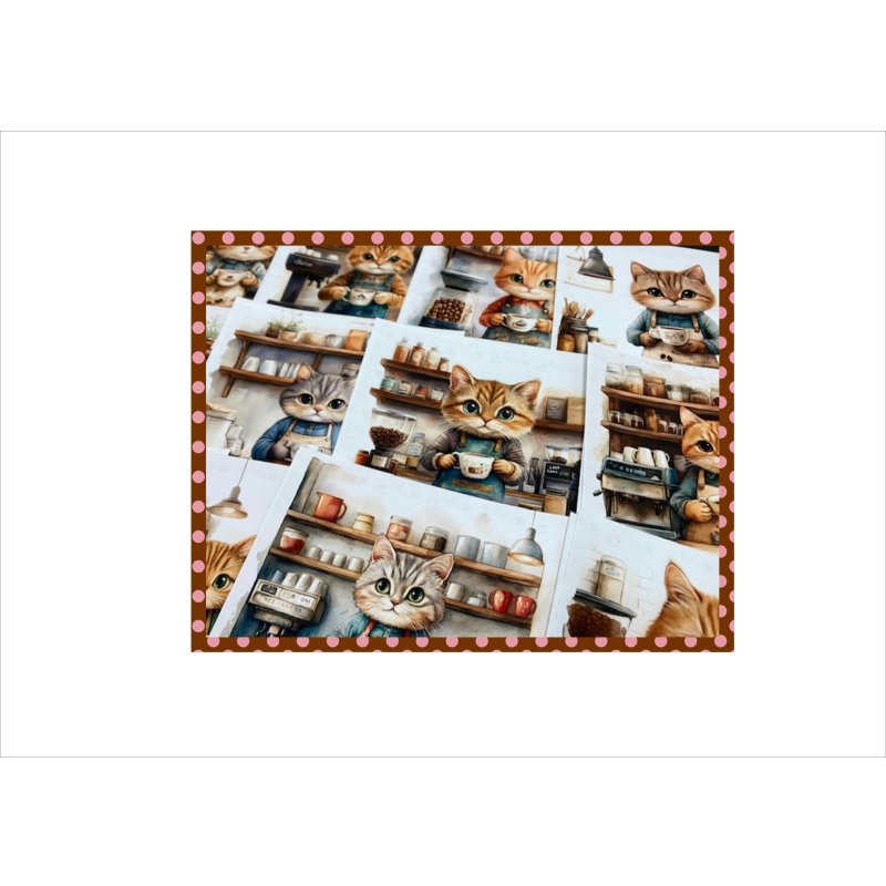 画像9: ネコのコーヒーショップ＊メモ帳＊両面印刷＊36枚＊オリジナル