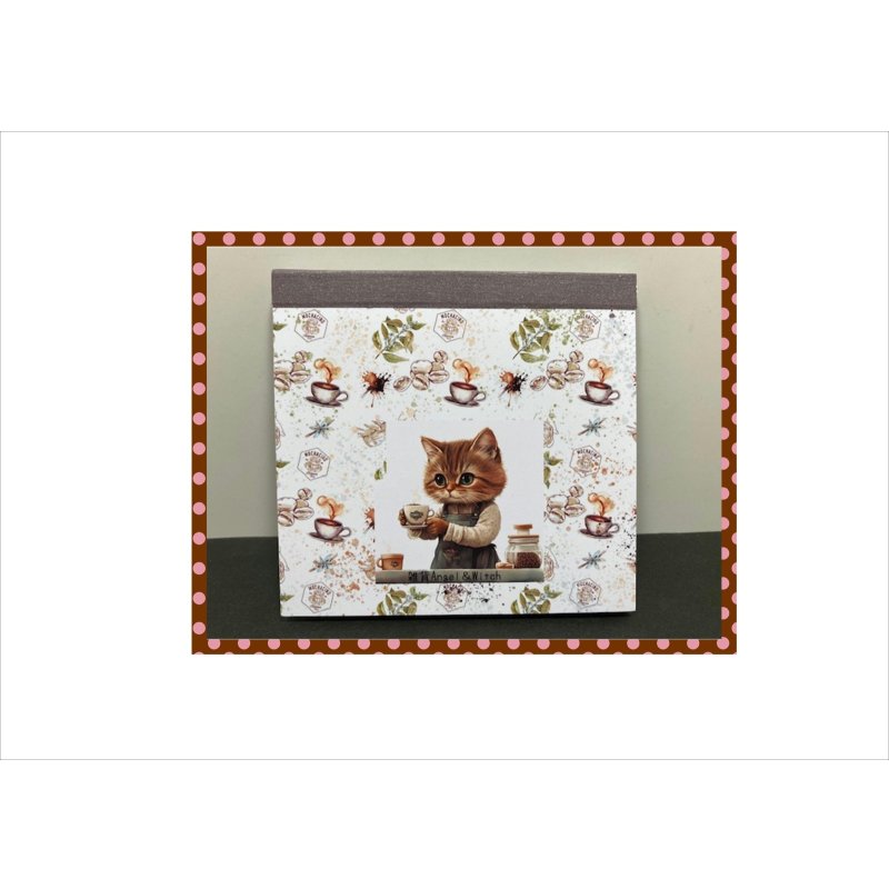 画像2: ネコのコーヒーショップ＊メモ帳＊両面印刷＊36枚＊オリジナル