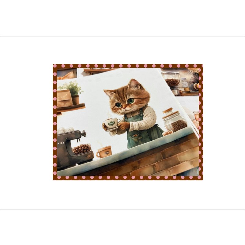 画像4: ネコのコーヒーショップ＊メモ帳＊両面印刷＊36枚＊オリジナル