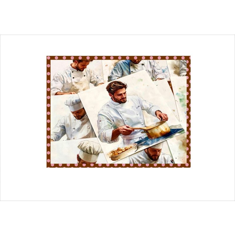 画像6: イケメンシェフ*カットシール*柄違い*20枚*オリジナル