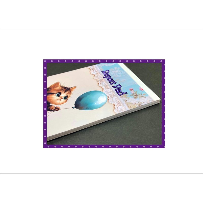 画像3: レポート用紙＊風船とネコ＊方眼＆罫線＊60枚＊オリジナル