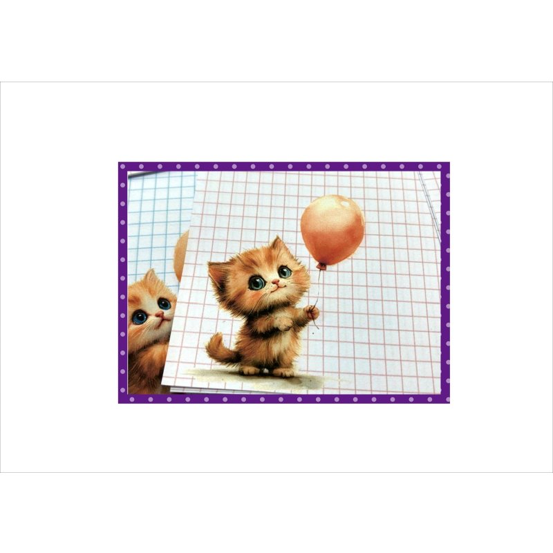 画像10: レポート用紙＊風船とネコ＊方眼＆罫線＊60枚＊オリジナル