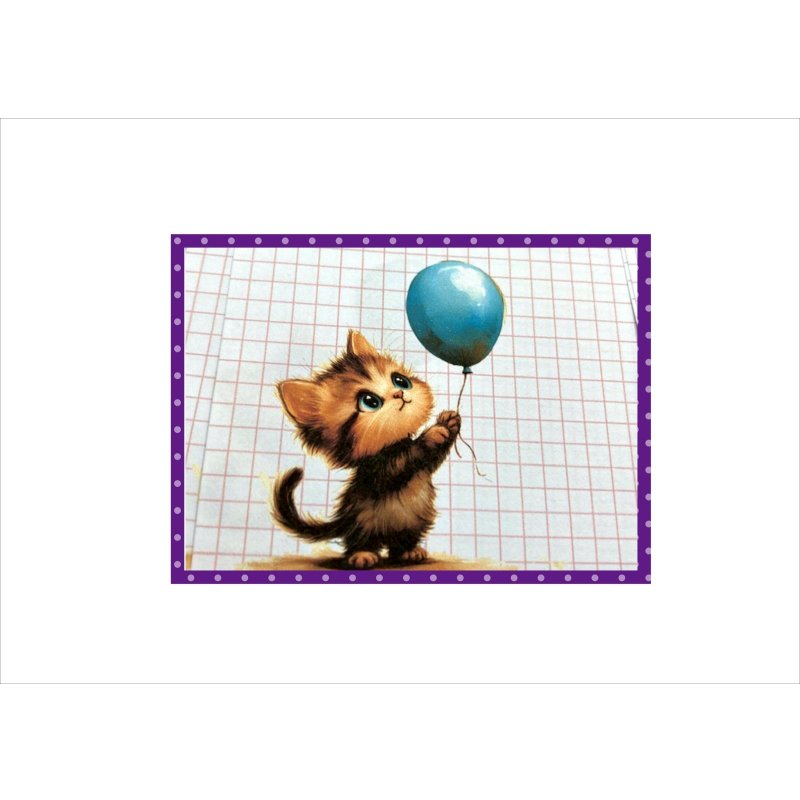 画像7: レポート用紙＊風船とネコ＊方眼＆罫線＊60枚＊オリジナル