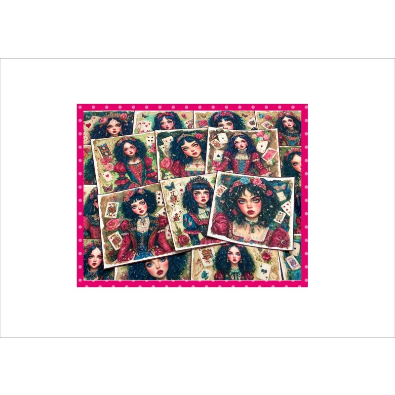 画像11: トランプ王女＊アリス＊ペーパーセット＊大きめ折り紙＊柄違い22枚＊オリジナル