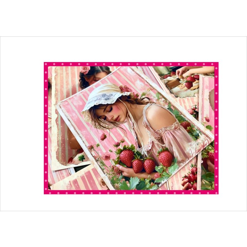 画像1: いちごレディ＊ペーパーセット＊柄違い16枚＊オリジナル