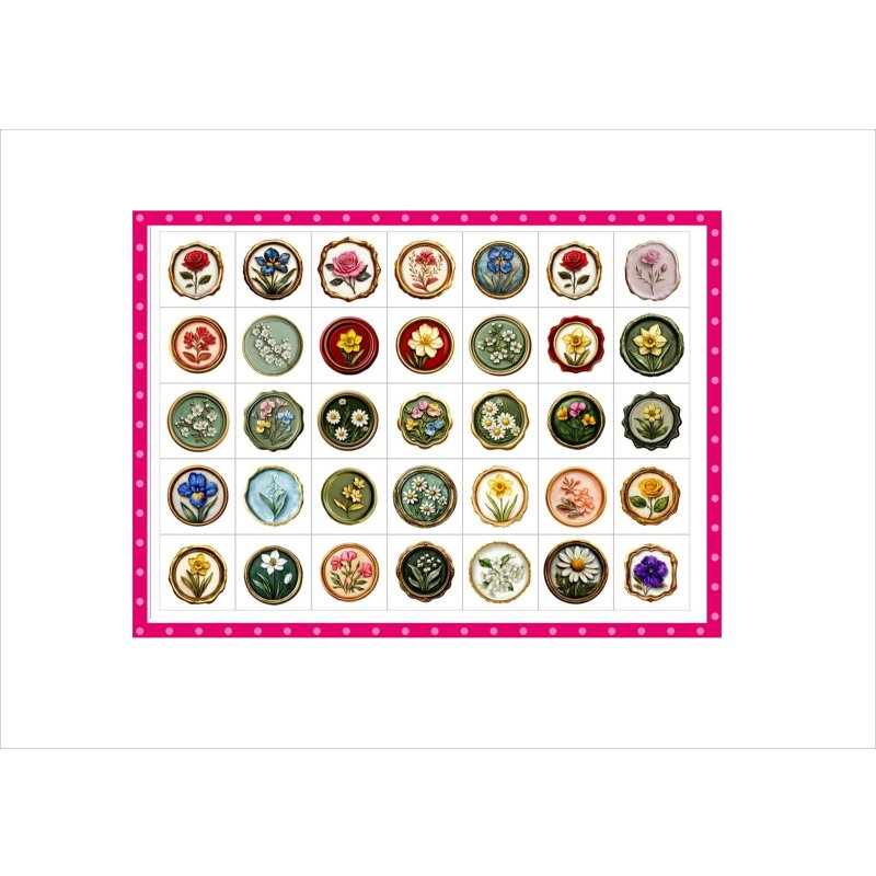 画像7: パーツ＊ワックスシール＊コラージュペーパー＊柄違い＊4枚＊オリジナル