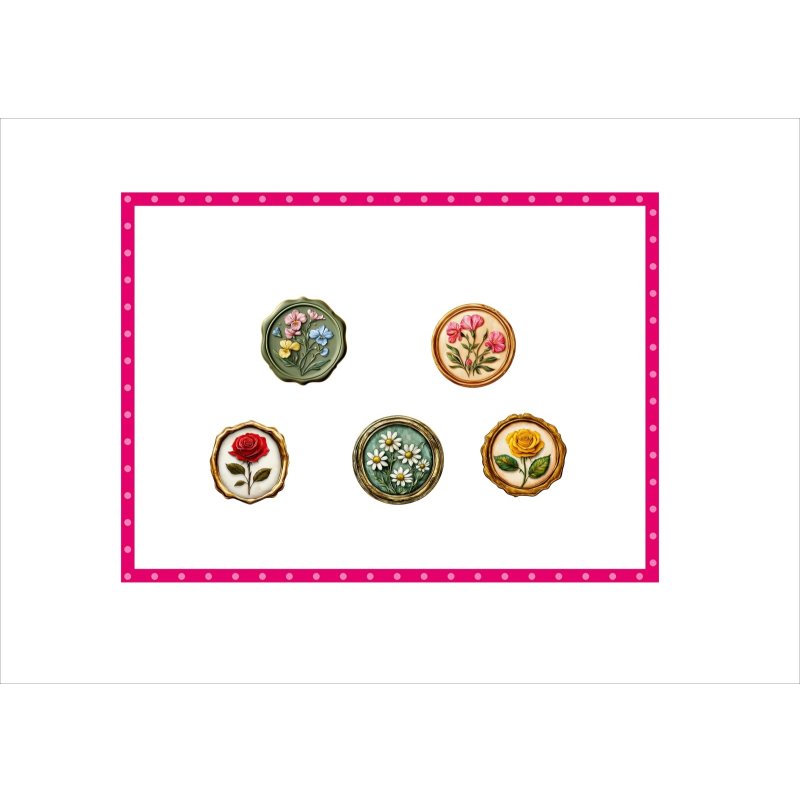 画像8: パーツ＊ワックスシール＊コラージュペーパー＊柄違い＊4枚＊オリジナル