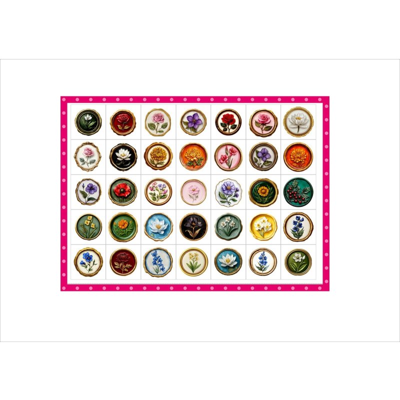 画像9: パーツ＊ワックスシール＊コラージュペーパー＊柄違い＊4枚＊オリジナル