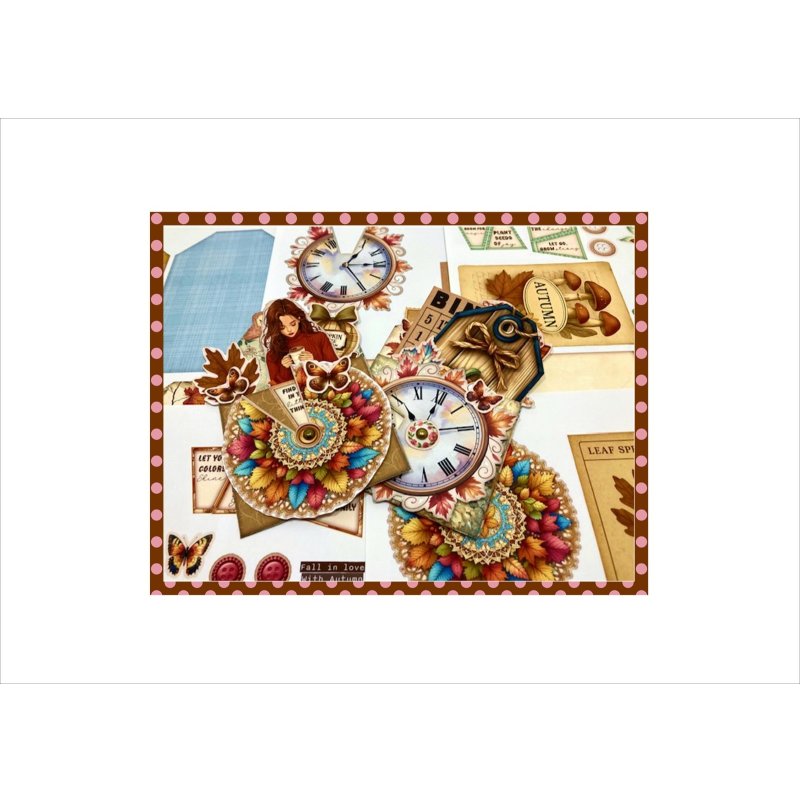 画像9: ぐるぐるポケット＊秋＊＊ジャンクジャーナル＊キット＊ブラッズ付き＊作り方あり♪ オリジナル