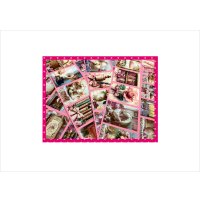 優しいピンクの19カット＊コラージュペーパー＊柄違い4枚＊オリジナル