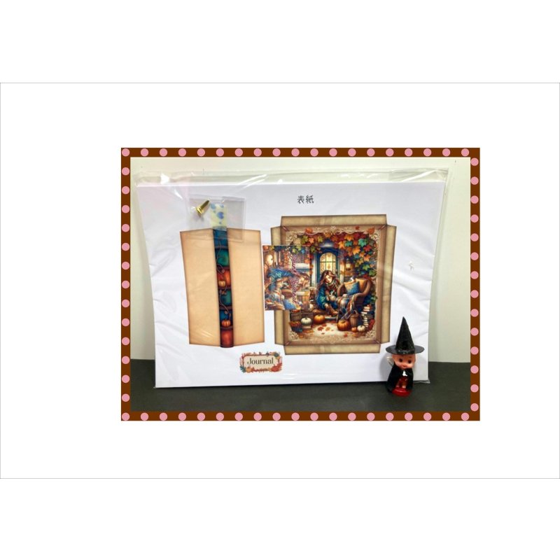 画像2: 秋のスクラップブック＊ジャンクジャーナル＊ブラッズ付き＊作り方あり♪キット＊ オリジナル