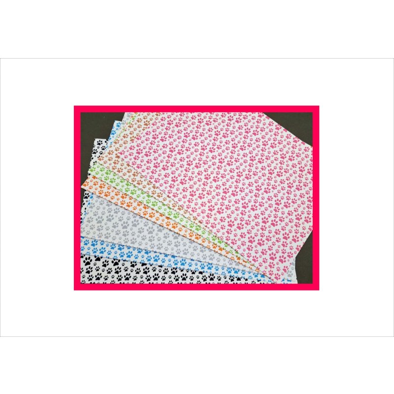 画像16: 肉球だらけ♡カラー肉球＊コラージュペーパー＊色違い7枚セット＊オリジナル