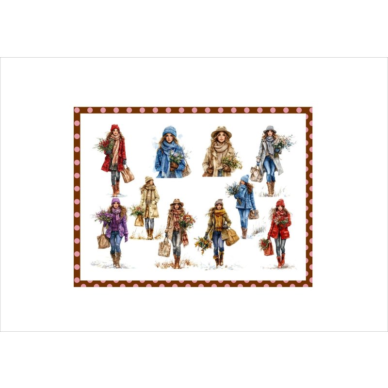 画像3: オータムレディ＊コラージュペーパー＊4枚（2柄×2枚）＊オリジナル