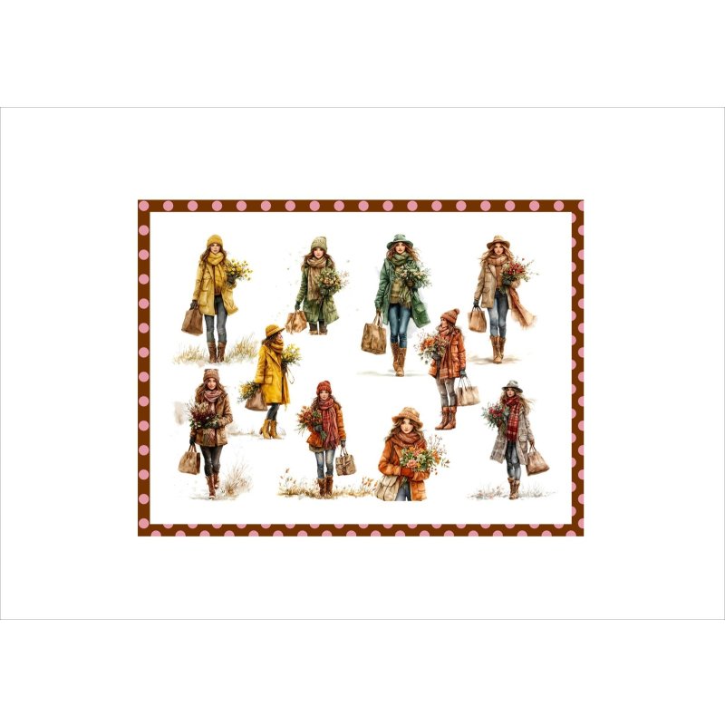 画像4: オータムレディ＊コラージュペーパー＊4枚（2柄×2枚）＊オリジナル