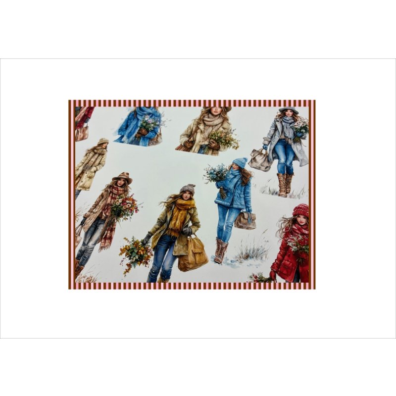 画像6: オータムレディ＊コラージュペーパー＊4枚（2柄×2枚）＊オリジナル