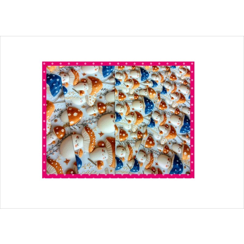 画像3: もこもこ　にっこりキノコ＊3D＊コラージュペーパー＊4枚（大小×2枚）＊オリジナル