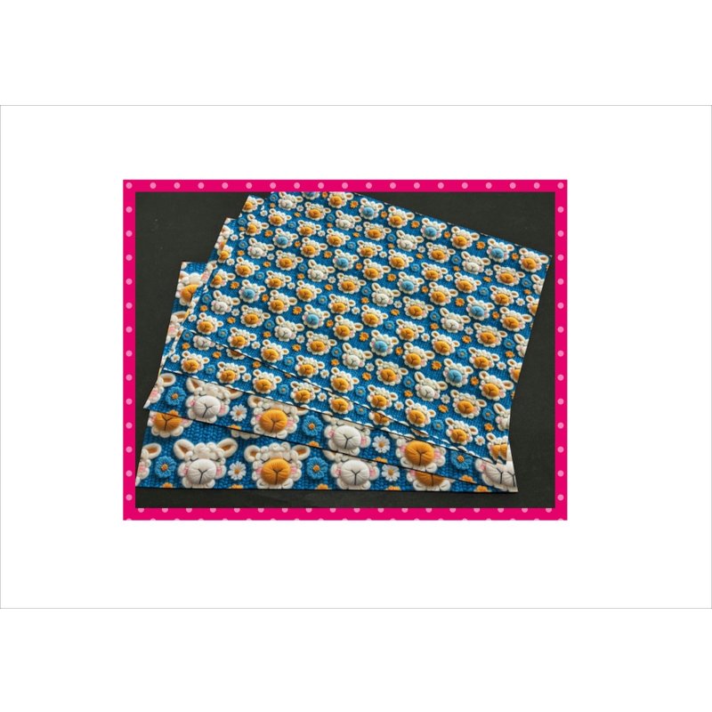 画像2: もこもこ　ひつじ＊3D＊コラージュペーパー＊4枚（大小×2枚）＊オリジナル