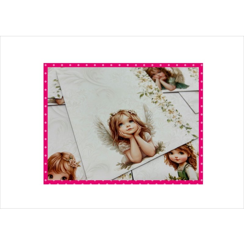 画像1: ミニ平袋セット＊可愛い天使＊女の子＊柄違い10枚＊オリジナル