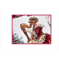 ハープと女性＊ペーパーセット＊大きめ折り紙＊柄違い10枚＊オリジナル