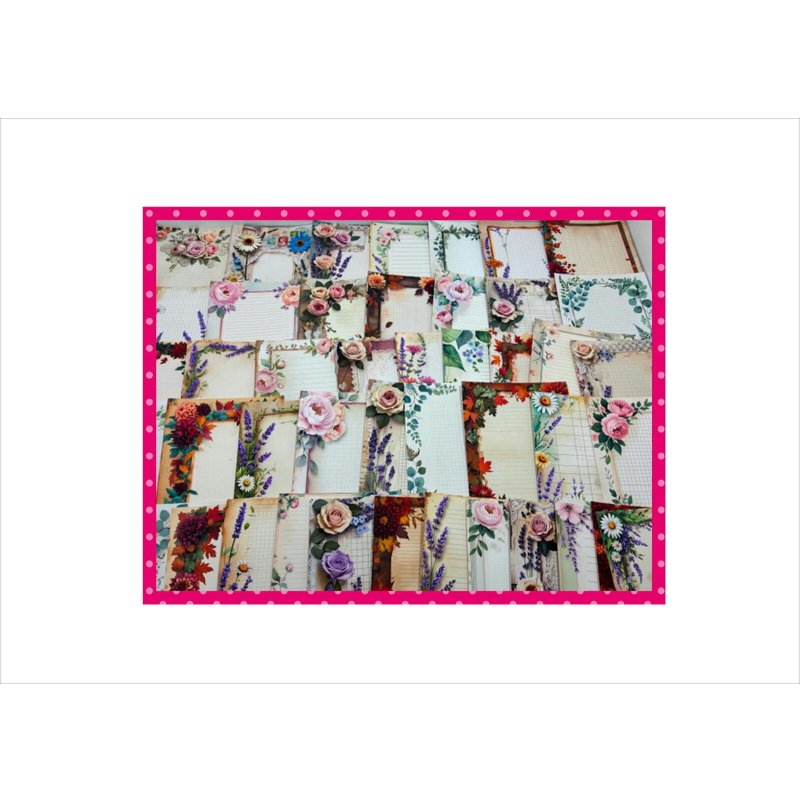 画像16: 全部柄が違うメモ帳＊フラワーレター＊48枚＊オリジナル