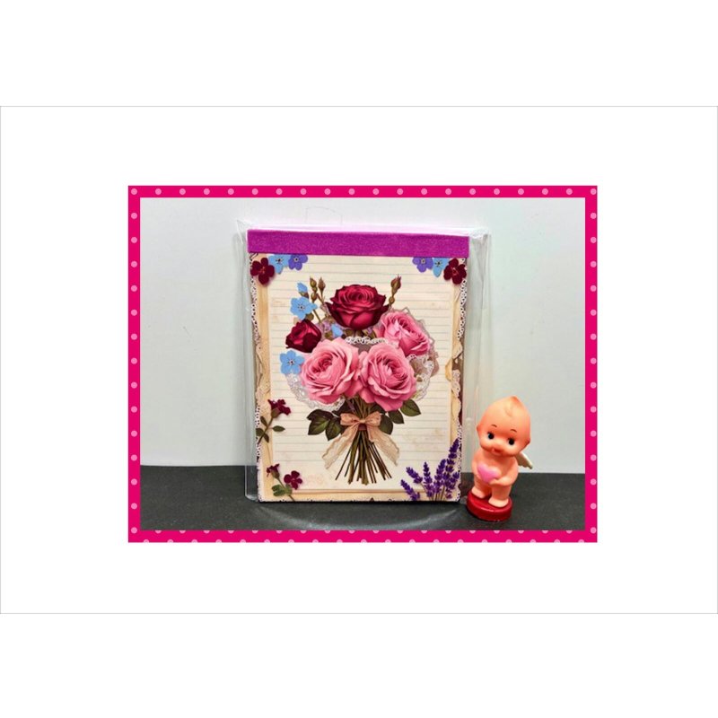 画像2: 全部柄が違うメモ帳＊フラワーレター＊48枚＊オリジナル