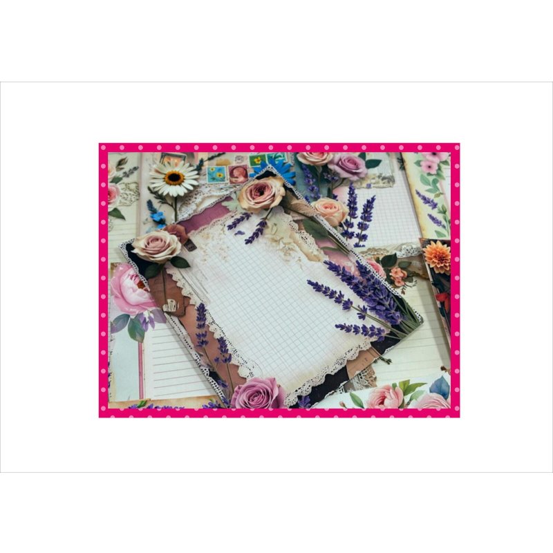 画像11: 全部柄が違うメモ帳＊フラワーレター＊48枚＊オリジナル