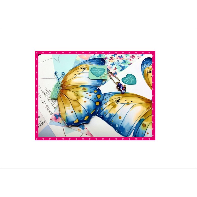 画像1: バタフライノートを作ろう♪＊隠しクリップ＊作り方付き＊チャーム付き＊ジャンクジャーナル＊キット＊オリジナル