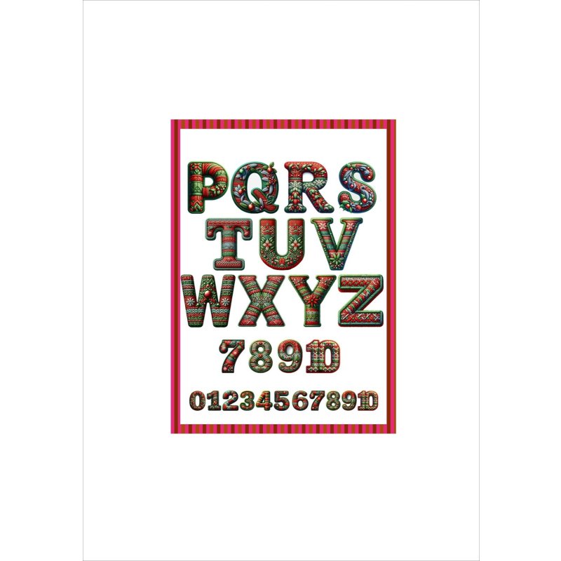 画像3: パーツ＊クリスマス＊アルファベット＆数字＊コラージュペーパー＊大きさいろいろ5枚＊オリジナル