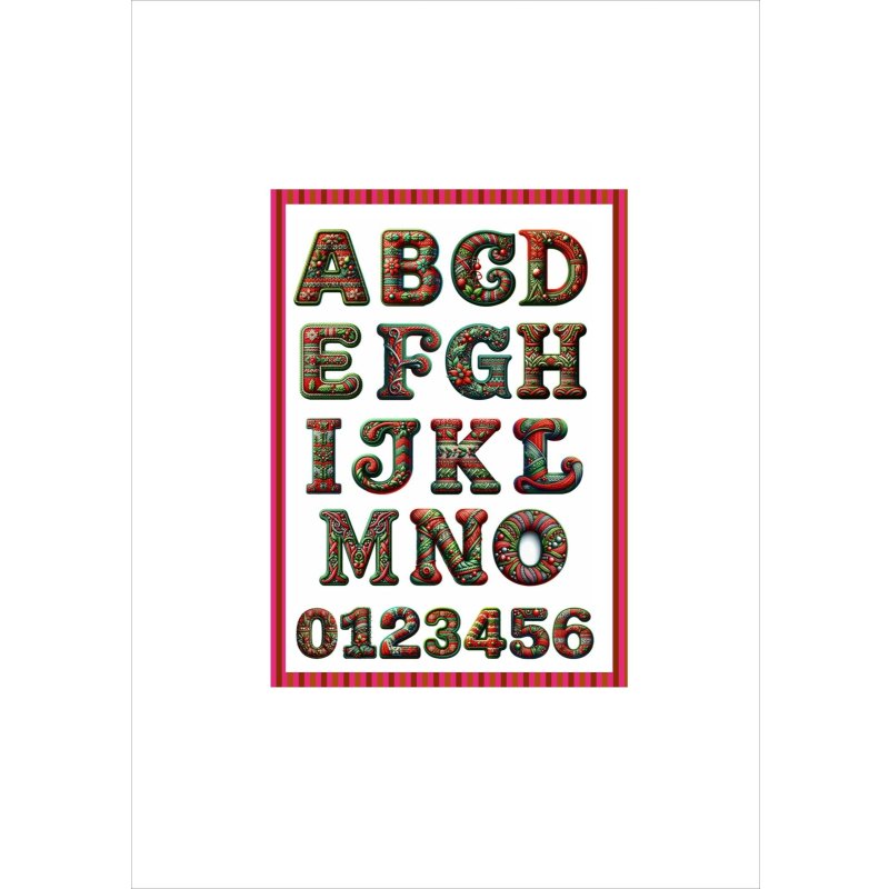 画像2: パーツ＊クリスマス＊アルファベット＆数字＊コラージュペーパー＊大きさいろいろ5枚＊オリジナル