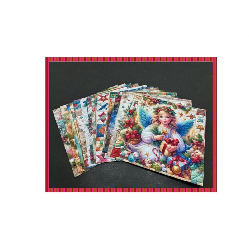 画像3: 大きめ折り紙＊パッチワーククリスマス＊エンジェル＊柄違い＊12枚