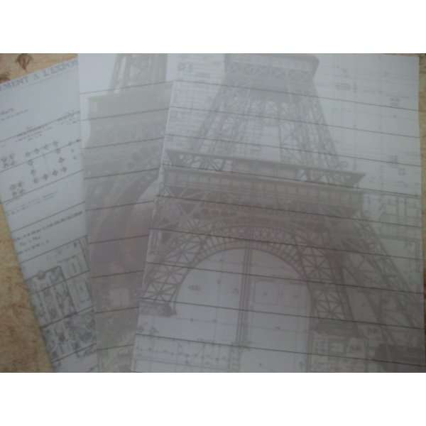 画像3: エッフェル塔設計図のレターセット　オリジナル (3)