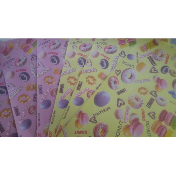 画像2: A3☆マカロン柄☆包装紙☆コラージュペーパー　ピンク♪　オリジナル (2)