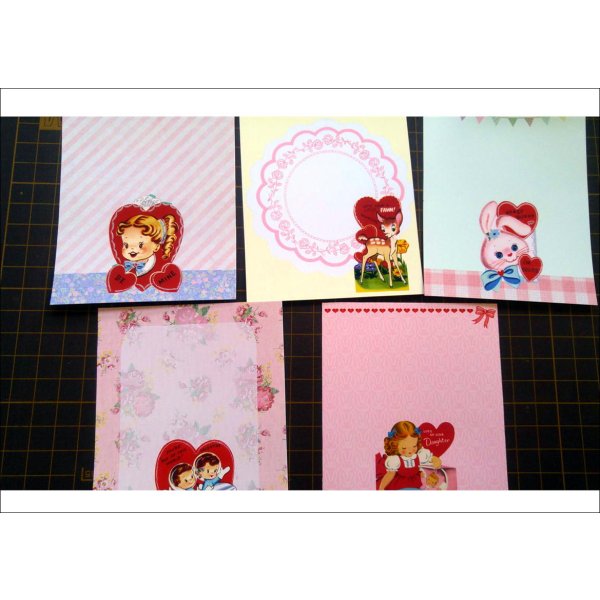 画像5: レトロ　メモ用紙セット　３６枚　♪レトロガール＆アニマル　オリジナル (5)