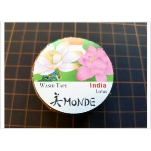 画像: 「ハス」　美MONDE（インド）マスキングテープ　金箔