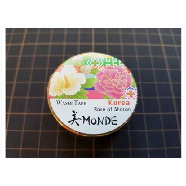 画像1: 「ムクゲ」　美MONDE（韓国）マスキングテープ　金箔 (1)