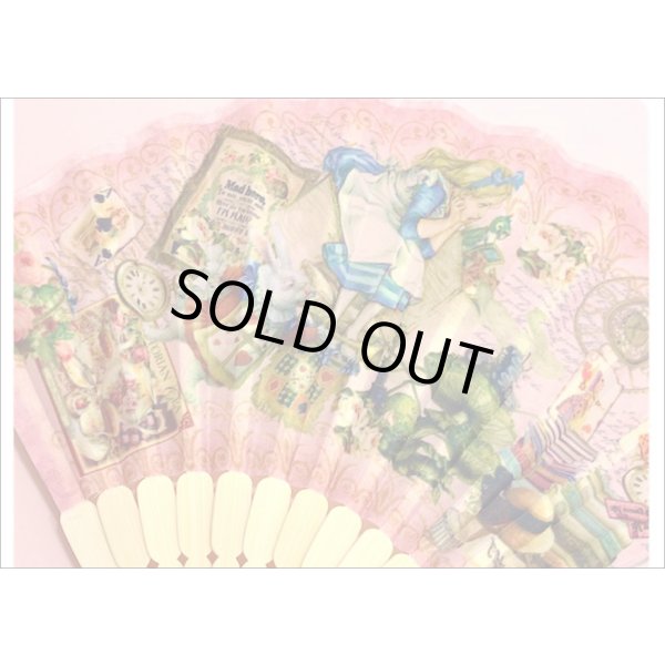 画像3: ★在庫一掃　処分品★　アリス柄　扇子　ピンク♪ (3)