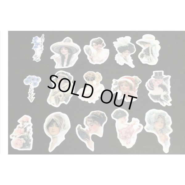 画像4: 貴婦人＊人物＊シール＊柄違い57枚＊海外製 (4)