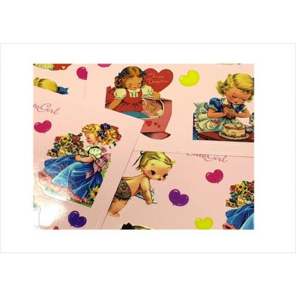 画像5: オリジナル💓レトロガール＊光沢＊ダイカットシールシート (5)