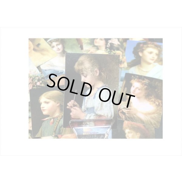 画像3: 油絵の中の少女＊全部柄違い＊フレークシール＊50枚＊箱入り＊海外製 (3)